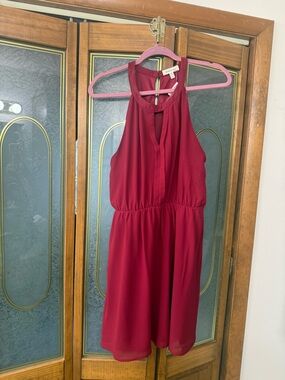 Monteau Wine Red Halter Dress, BRAND NEW